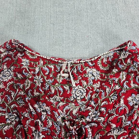 Feather Bone Wom Sz 4 Anthropologie Corset Waist Boho Piratecore Hippie Blouse - Picture 10 of 12